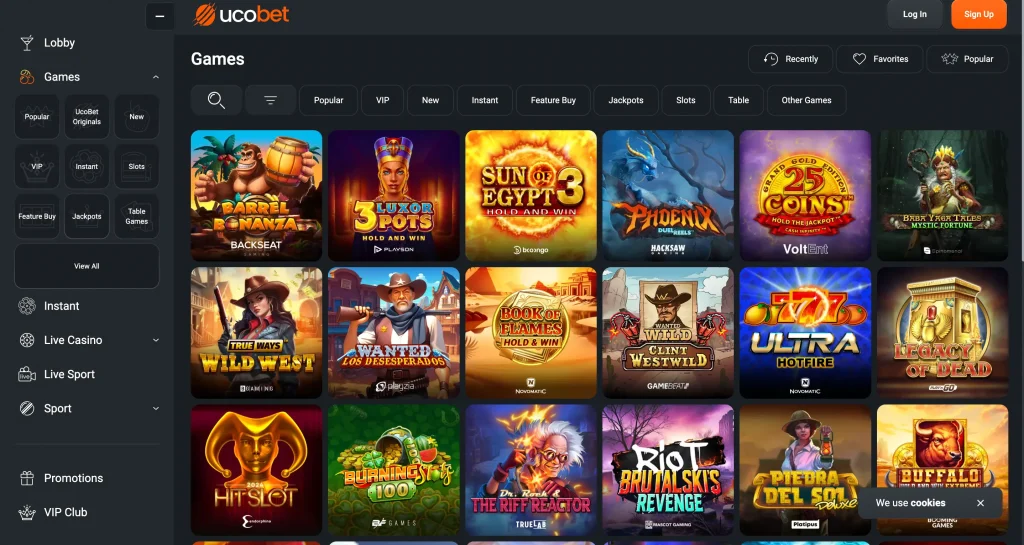 UCOBET online casino spellen