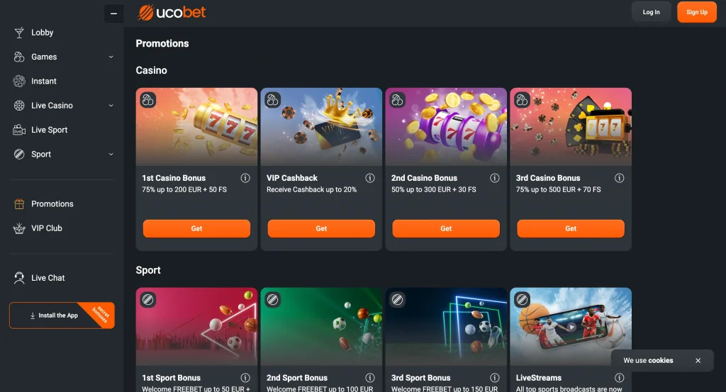 UCOBET casino en sport bonussen overzicht